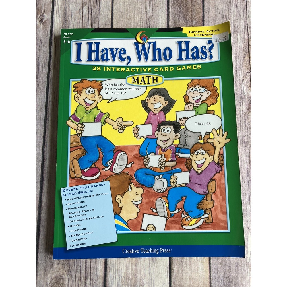 NEW I Have, Who Has? Math Interactive Card Games Grades 5-6 book